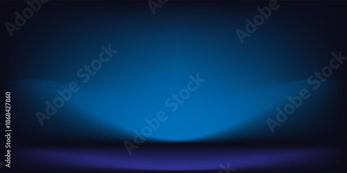 Abstract gradient podium background. blue empty 3d studio backdrop. Clean scene for product presentation mockup template. Vector illustration.