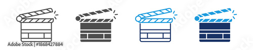 clapperboard icon set multiple concept