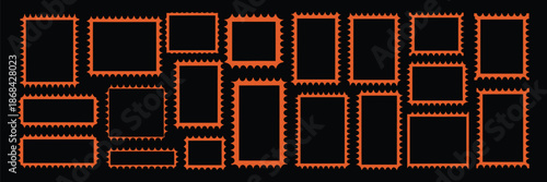 Golden wavy zigzag rectangle frames set on black background, vector illustration featuring decorative borders, ornate design elements, elegant patterns, premium frames, and high ranking graphic 