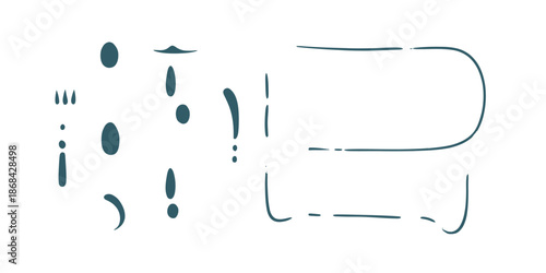 Minimalist hand drawn curly brackets and parentheses sketch set with ink style lines for text decoration vector illustration design elements collection