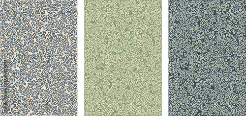 Muted grain texture set in gray, sage, and slate tones. Soft noise surface displayed as clean vertical panels. Ideal for backgrounds, posters, and modern graphic design.