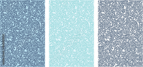 Cool grain texture set in blue, aqua, and gray shades. Soft noise surface arranged in clean vertical panels. Ideal for backgrounds, posters, and modern digital design.