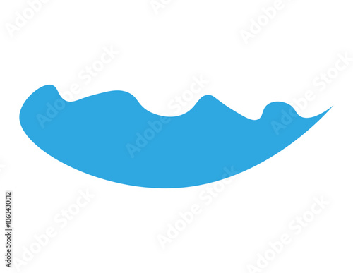 A blue water wave vector illustration features a cartoon whale and fish jumping under a bright sun and sky to create a nature landscape design for an ocean travel logo