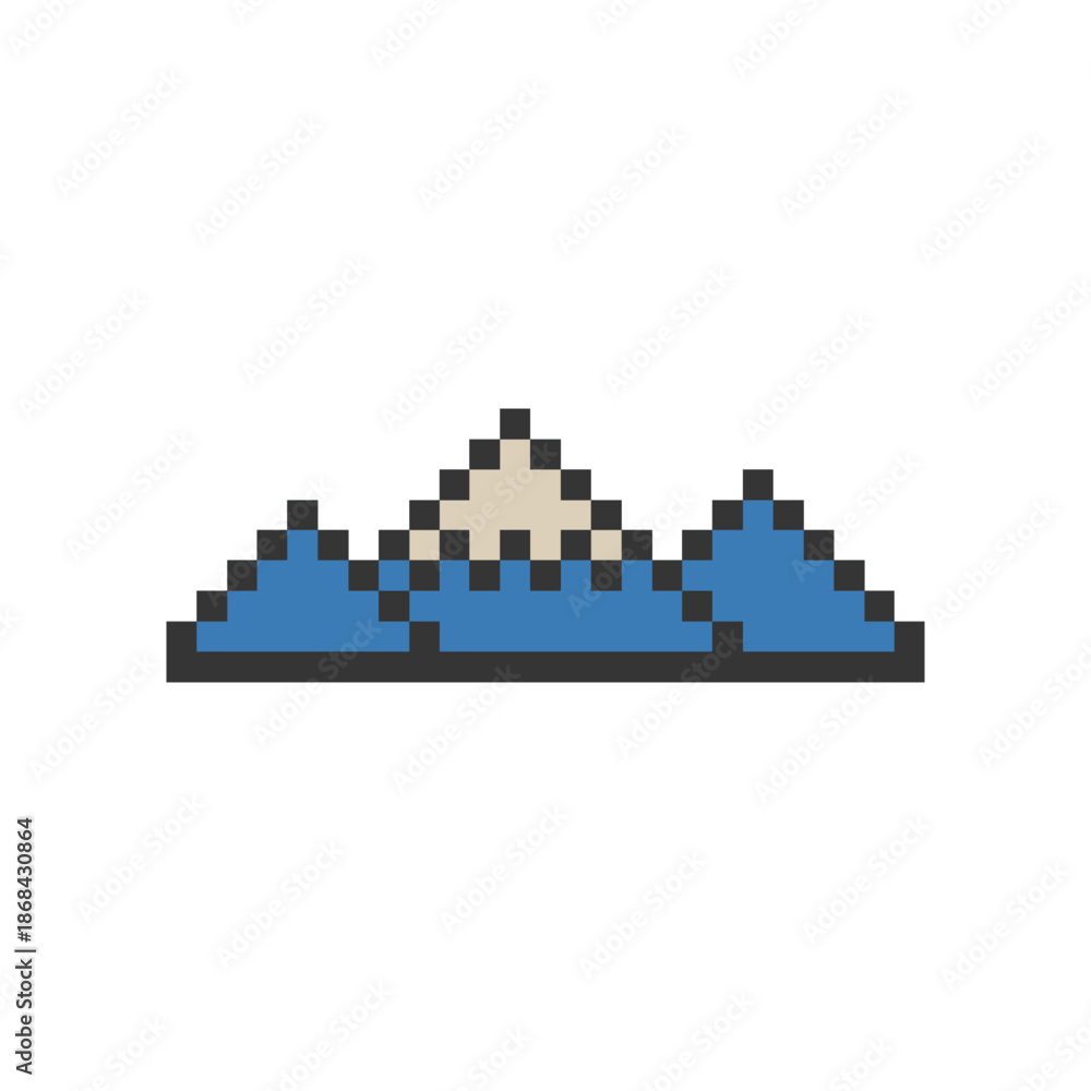 Fototapeta premium snow peak mountain pixel art