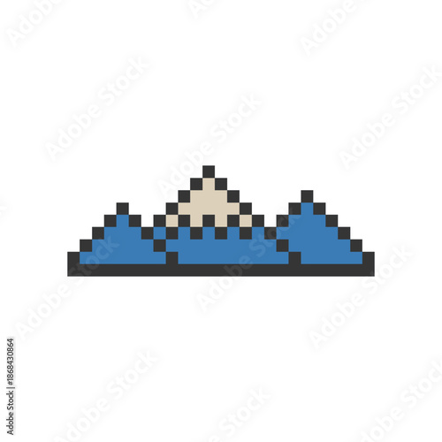 snow peak mountain pixel art