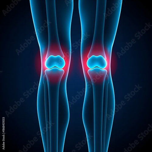 Knee pain and inflammation in human legs