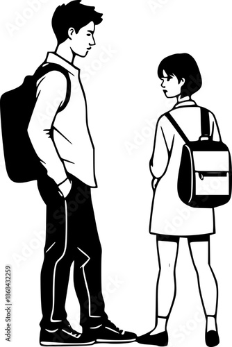 Standing Person Waiting Time and Patience Concept