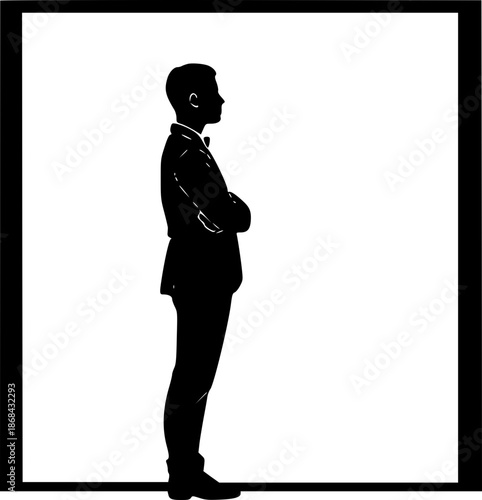 Standing Person Waiting Calm Neutral Pose Concept