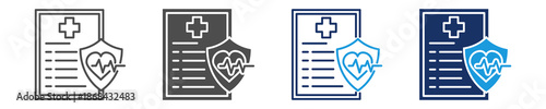 health insurance icon sheet multiple concept