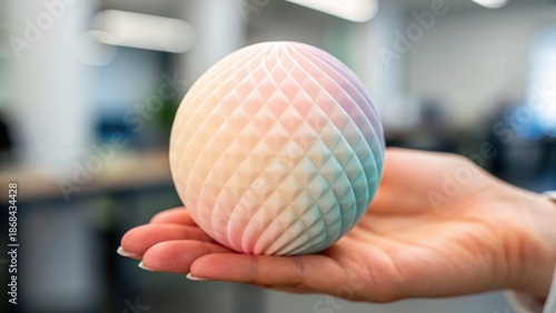 Textured Stress Ball in Hand at Office Environment for Relaxation