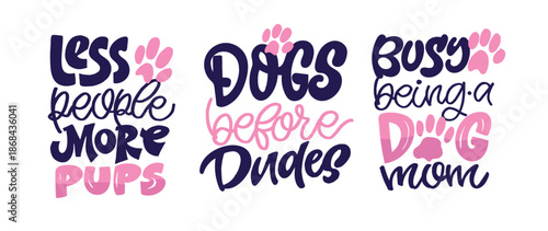 Dog bandana Print. Cute hand drawn doodle lettering quote about dog lovers. Lettering for t-shirt design, mug print, bag print, clothes fashion. 100% hand drawn vector image.
