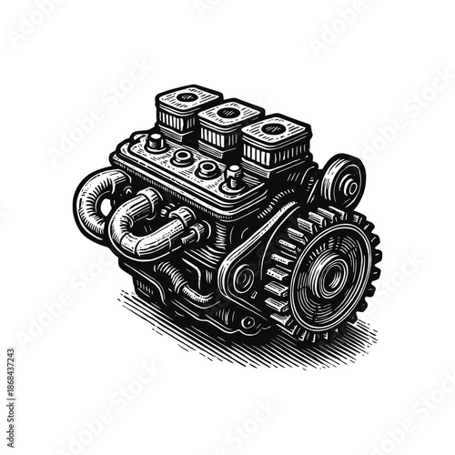 Vinatge Car Engine Block