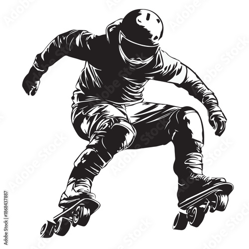 silhouette of a roller skater