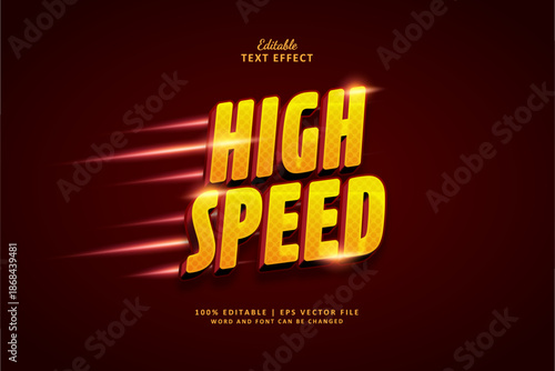 High Speed Editable Text Effect Style 3d Glow Future Tech