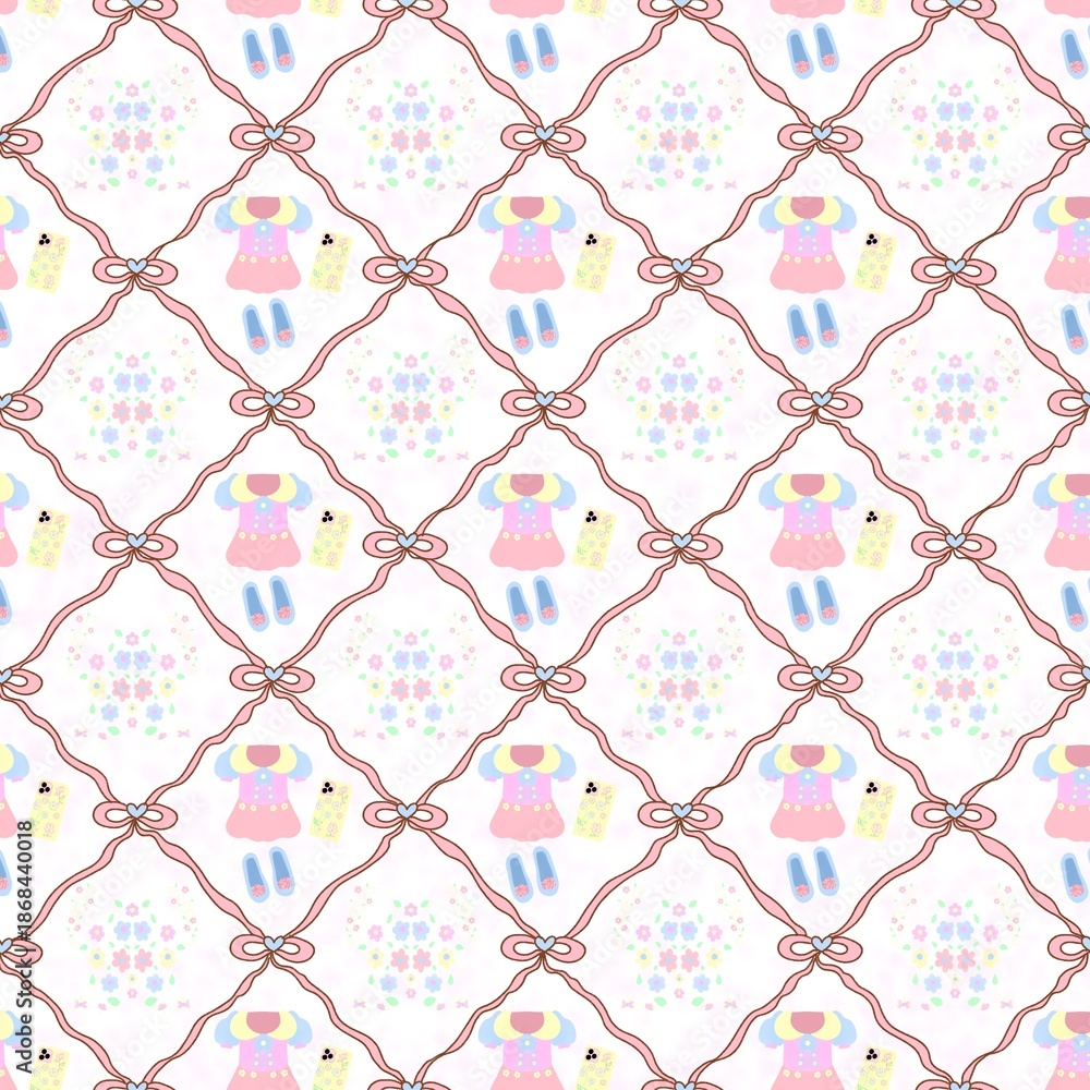 Fototapeta premium Seemless pattern cute spring