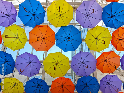 roof umbrellas colourful decoration