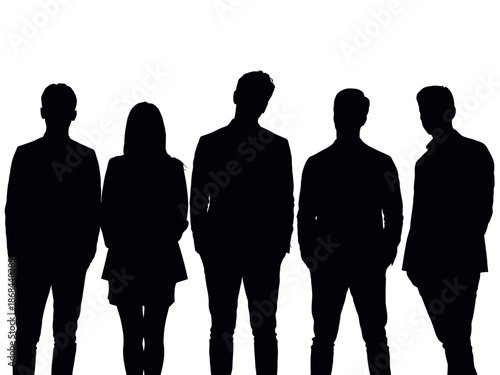 Business People Silhouettes Standing Together