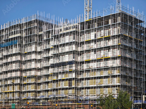 scaffolding on new building tower block