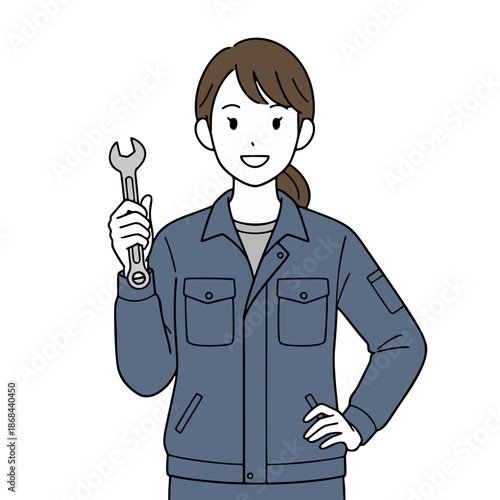女性整備士のイラスト