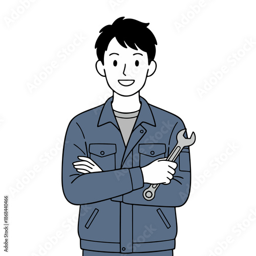男性整備士のイラスト