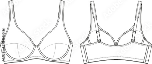 Bra front and back views lingerie underwear women's clothing fashion