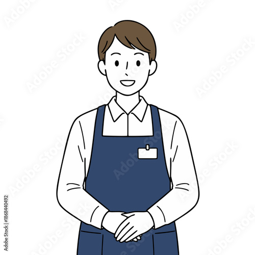 男性性店員のイラスト