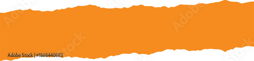 Vibrant Orange Torn Paper Banner with Ripped Edges Isolated on White Background for Graphic Design