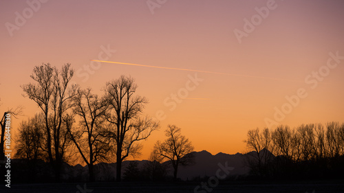 sunset in the mountains