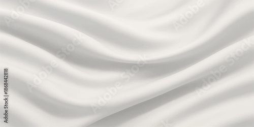 White silk satin fabric background with smooth flowing texture
