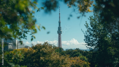 Wallpaper Mural Kyoto Tower, the tallest structure in Kyoto, Japan, is an observation tower encircled by trees Torontodigital.ca