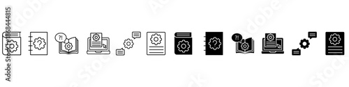 Document vector icon set. technical documentation illustration sign collection. manual symbol.