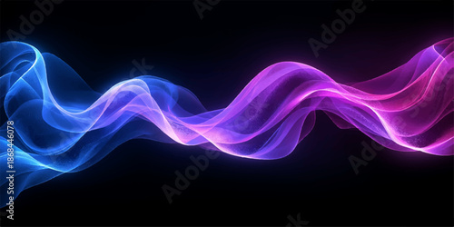 Abstract blue smoke waves background