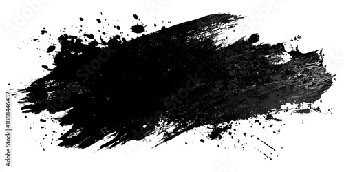 Abstract grunge brush stroke paint blot rough black texture .banner design artistic dirty splatter background .hand drawn ink stroke element for creative layout and artwork.
