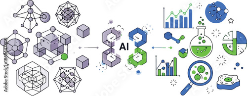 AI Bridging Theoretical Science and Observable Results Illustration