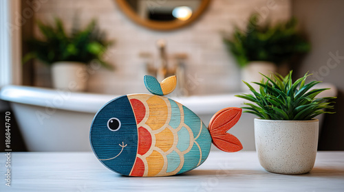 A child's toy fishing boat ...