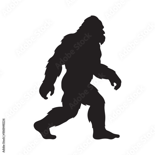 Big foot silhouette vector flat illustration design on white background