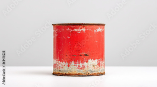 A vintage metal coffee can