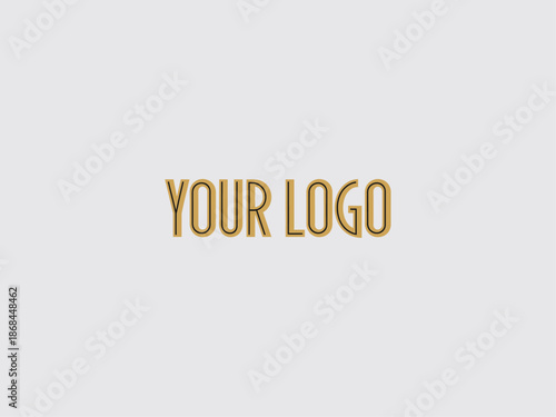 Gold Text Your Logo on White.