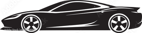 Sport Car Silhouette Vector – Smooth Sharp Edges, Clean Outline, Premium Modern Design