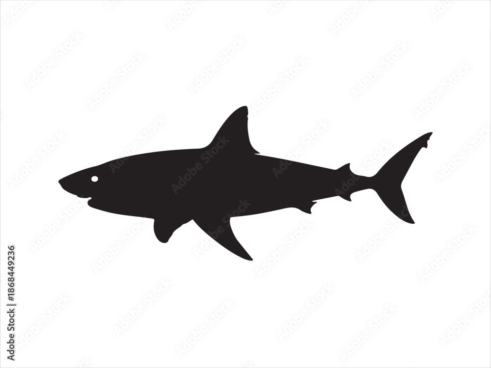 Obraz premium shark silhouette, silhouette of a shark vector illustration 