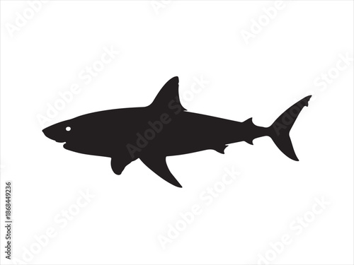 shark silhouette, silhouette of a shark vector illustration 