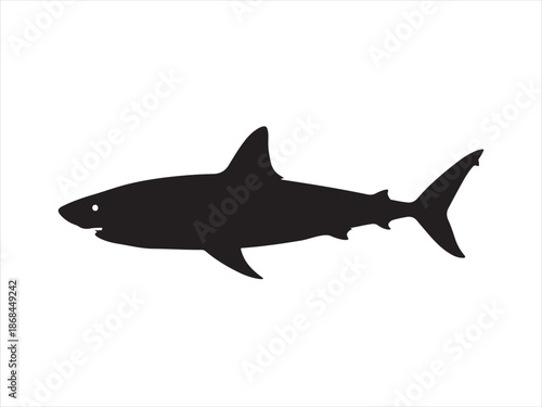 shark silhouette, silhouette of a shark vector illustration 