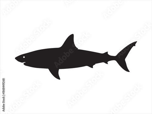 shark silhouette, silhouette of a shark vector illustration 