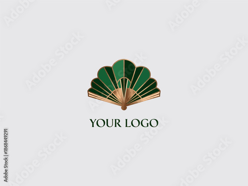 Luxury Green and Gold Logo Design Element.