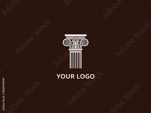 Classic Greek Column Graphic Design Element.