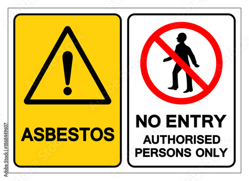 Asbestor No Entry Symbol Sign, Vector Illustration, Isolate On White Background Label. EPS10