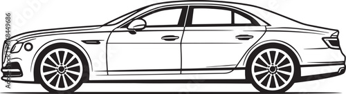 Luxury Car Silhouette Profile – Elegant Minimal Automotive Vector Illustration