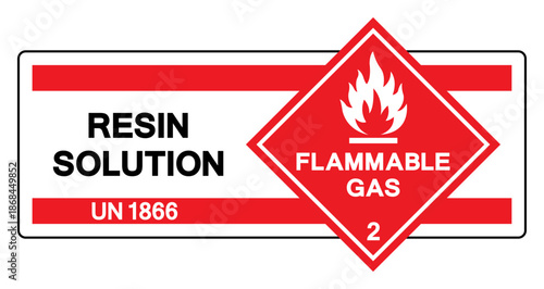 Flammable Liquid UN 1866 Resin Solution Symbol Sign ,Vector Illustration, Isolate On White Background Label.EPS10