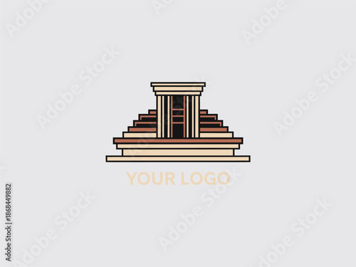 Simple Illustration of Greek Temple Front.
