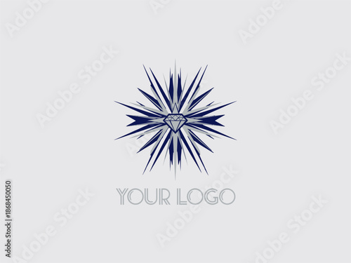 Blue Starburst Logo Design Element.
